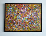 Twelve 'Hidden' Birds 60 x 80 cm acrylic with frame